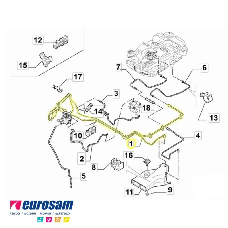 Tubazione Gasolio Da Filtro Serbatoio Carburante Fiat Sc