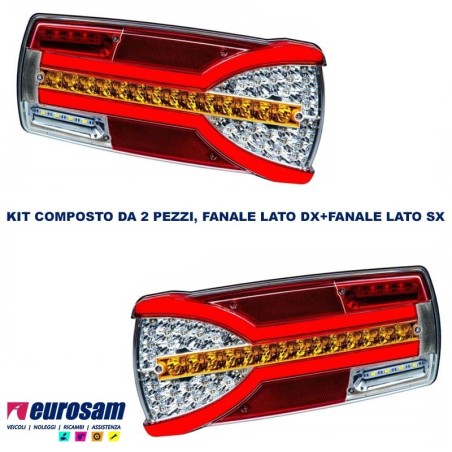 Coppia fanali posteriori led neon dx sx 12/24v autocarro furgone Iveco Eurocargo Daily