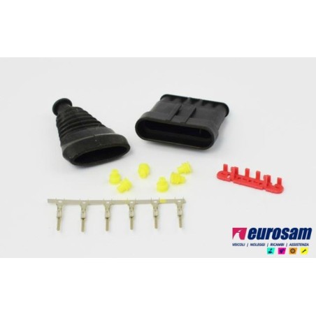 kit connettore elettrico femmina 6 pin 12/24v universale