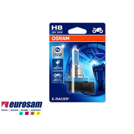 lampada alogena h8 12v 35w 800 lm per moto x-racer osram