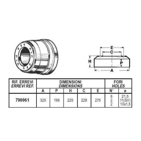 tamburo freno posteriore D.325 Iveco 109.14 109.14 gamma zeta