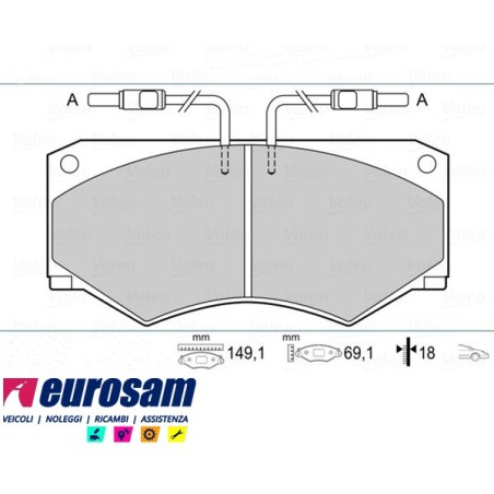 kit pastiglie pasticche freno anteriori iveco daily 35.10 35.12