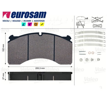 kit pastiglie pasticche freno assale meritor ror serie tm lm lc