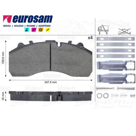 Kit pasticche pastiglie freno iveco eurocargo eurotech eurostar eurotrakker stralis