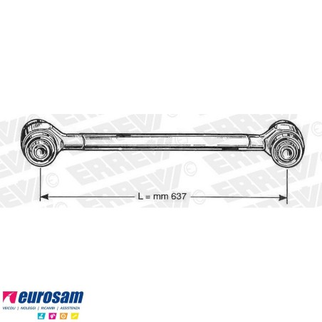 Barra di reazione L.637 posteriore Iveco Eurocargo pneumatico