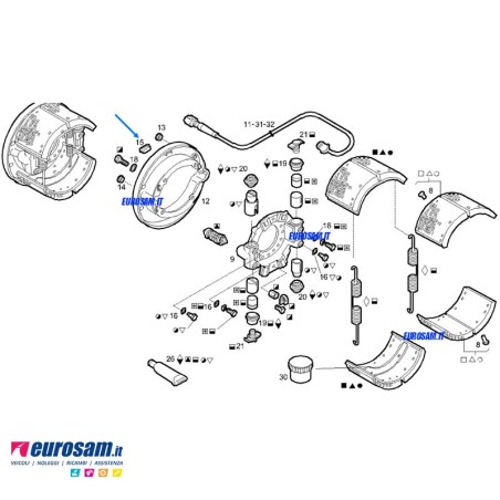 tappo parapolvere ganascia freno iveco eurotech eurostar eurocargo