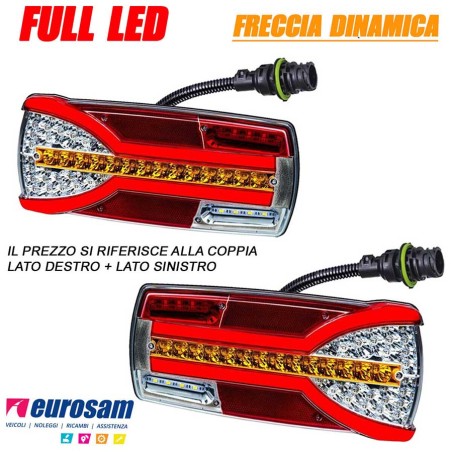 Coppia fanali posteriori led neon dx sx 12/24v autocarro furgone Iveco Eurocargo Daily