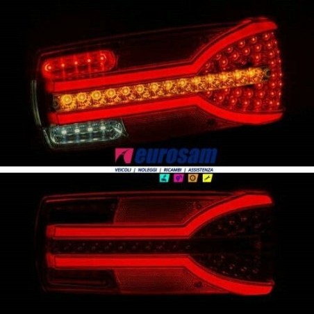 Coppia fanali posteriori led neon dx sx 12/24v autocarro furgone Iveco Eurocargo Daily