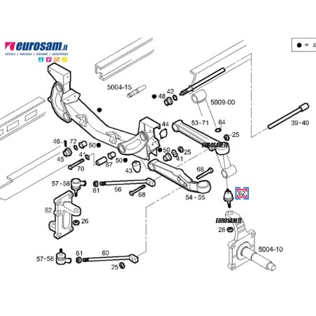 Testina snodo sospensione anteriore Iveco Daily 20x1