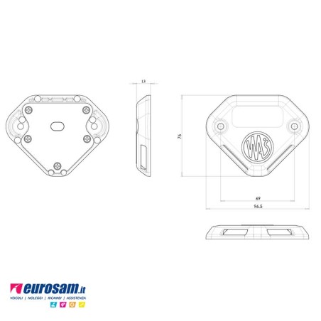 lampeggiante led 12/24v universale per pedane sponde idrauliche Was